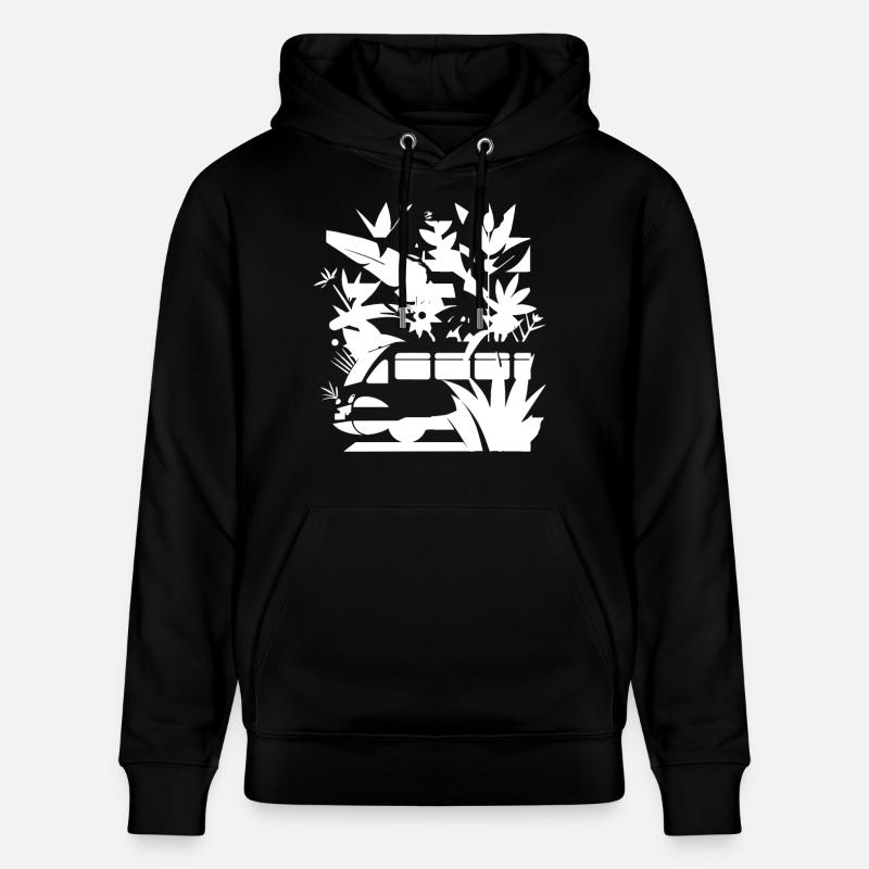 Cartoon Eisenbahn - Stanley/Stella Unisex Bio-Hoodie CRUISER - Schwarz