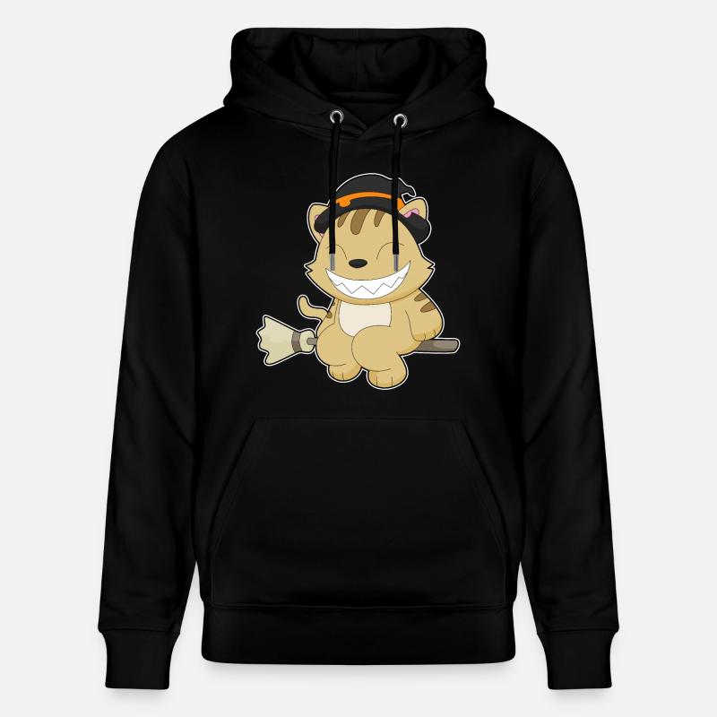 Chat Halloween Sorcière - Sweat à capuche bio CRUISER Stanley/Stella Unisexe - noir