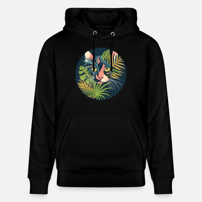 Illustration d’un chat - Sweat à capuche bio CRUISER Stanley/Stella Unisexe - noir
