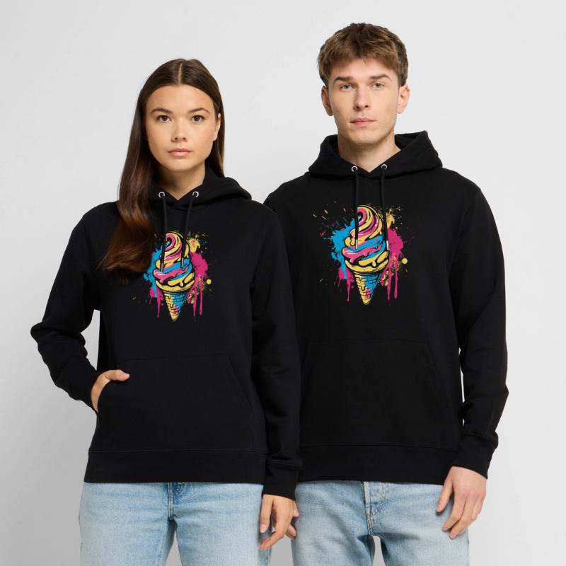 Cornet de crème glacée Éclaboussures de couleur Sweat à capuche bio CRUISER Stanley/Stella Unisexe