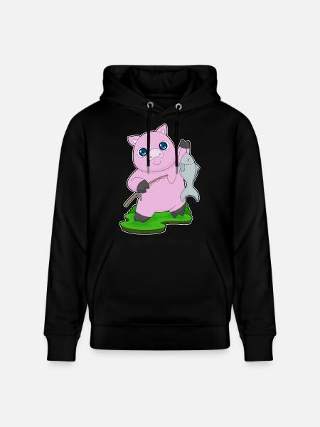 Pêche au poisson pêcheur cochon - Sweat à capuche bio CRUISER Stanley/Stella Unisexe - noir
