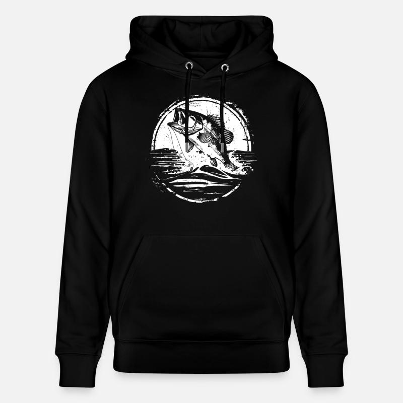 Dessin de poisson - Sweat à capuche bio CRUISER Stanley/Stella Unisexe - noir
