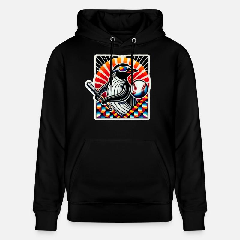 Baseball des pingouins - Sweat à capuche bio CRUISER Stanley/Stella Unisexe - noir