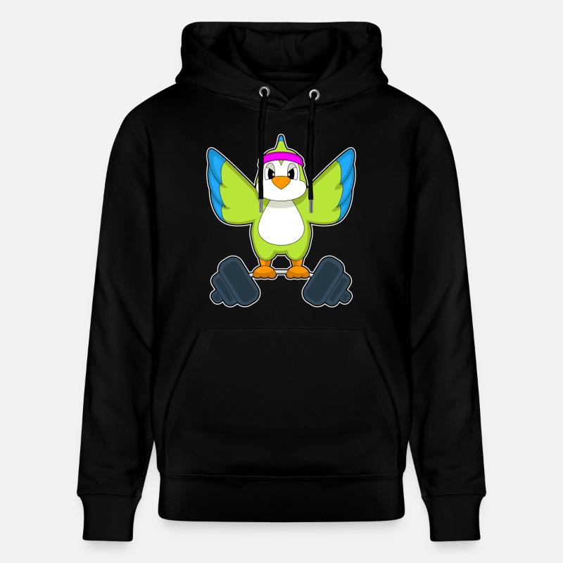 Parrot Bodybuilder Barbell Bodybuilding - Sweat à capuche bio CRUISER Stanley/Stella Unisexe - noir