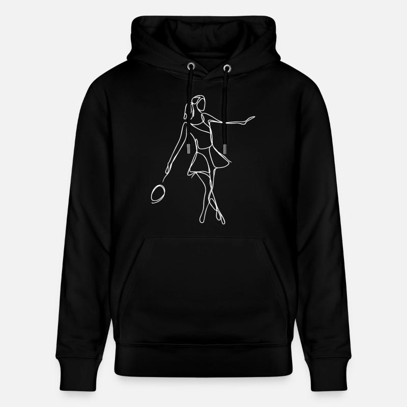 Dessin de fille de badminton - Sweat à capuche bio CRUISER Stanley/Stella Unisexe - noir