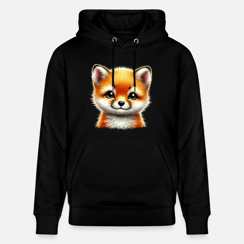 renard mignon renard petit design - Sweat à capuche bio CRUISER Stanley/Stella Unisexe - noir