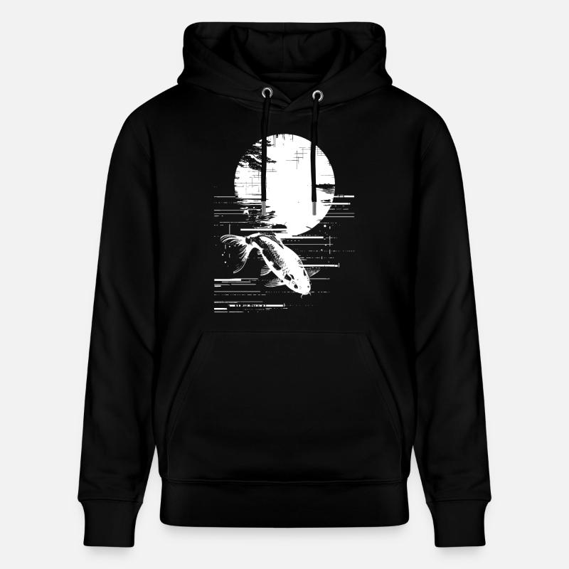 Dessin de pêche - Sweat à capuche bio CRUISER Stanley/Stella Unisexe - noir