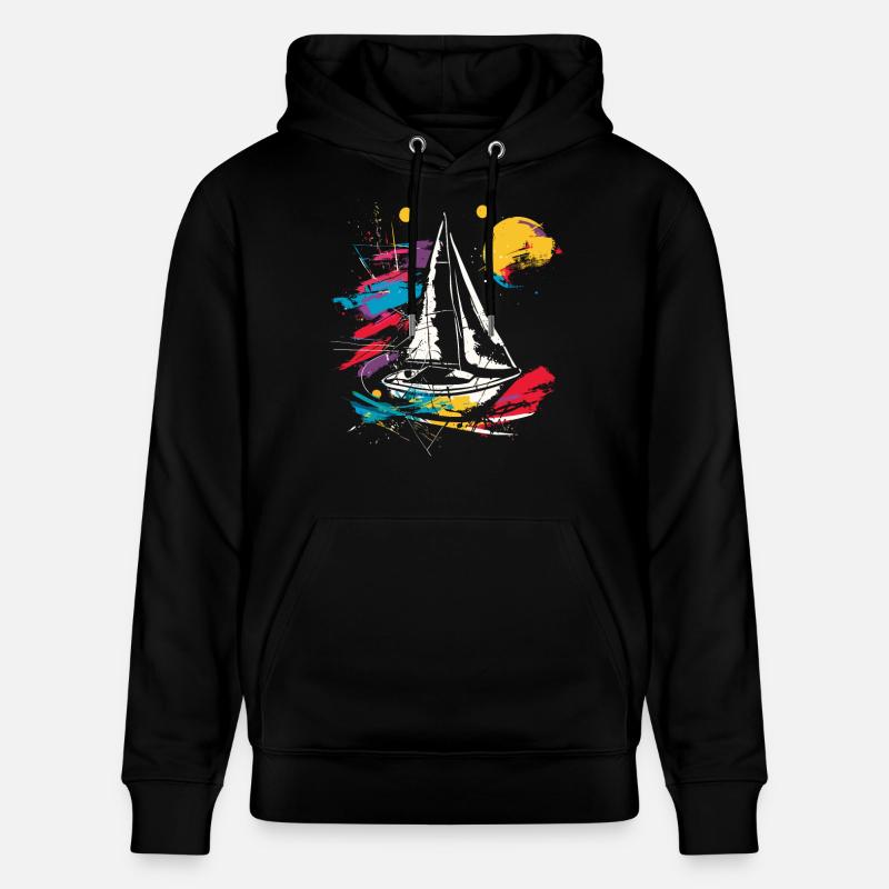 Voile graphique - Sweat à capuche bio CRUISER Stanley/Stella Unisexe - noir