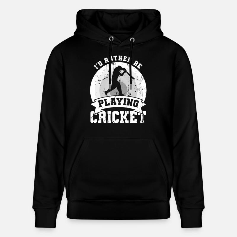 Je préfère jouer au cricket - Sweat à capuche bio CRUISER Stanley/Stella Unisexe - noir