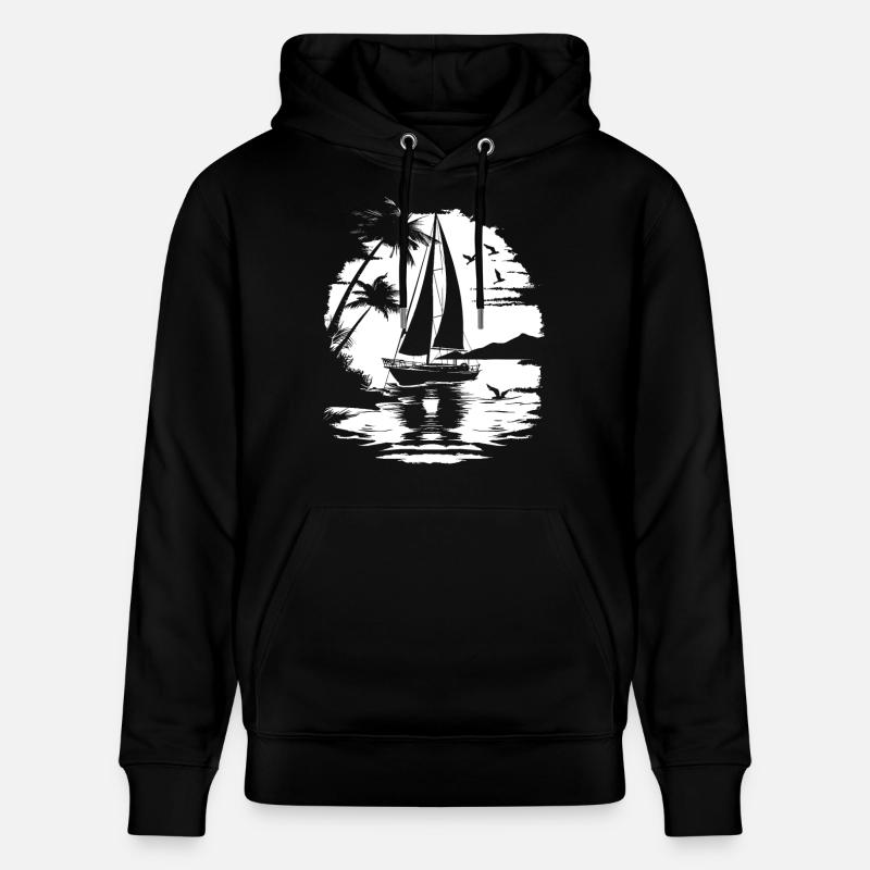 Dessin de voile - Sweat à capuche bio CRUISER Stanley/Stella Unisexe - noir