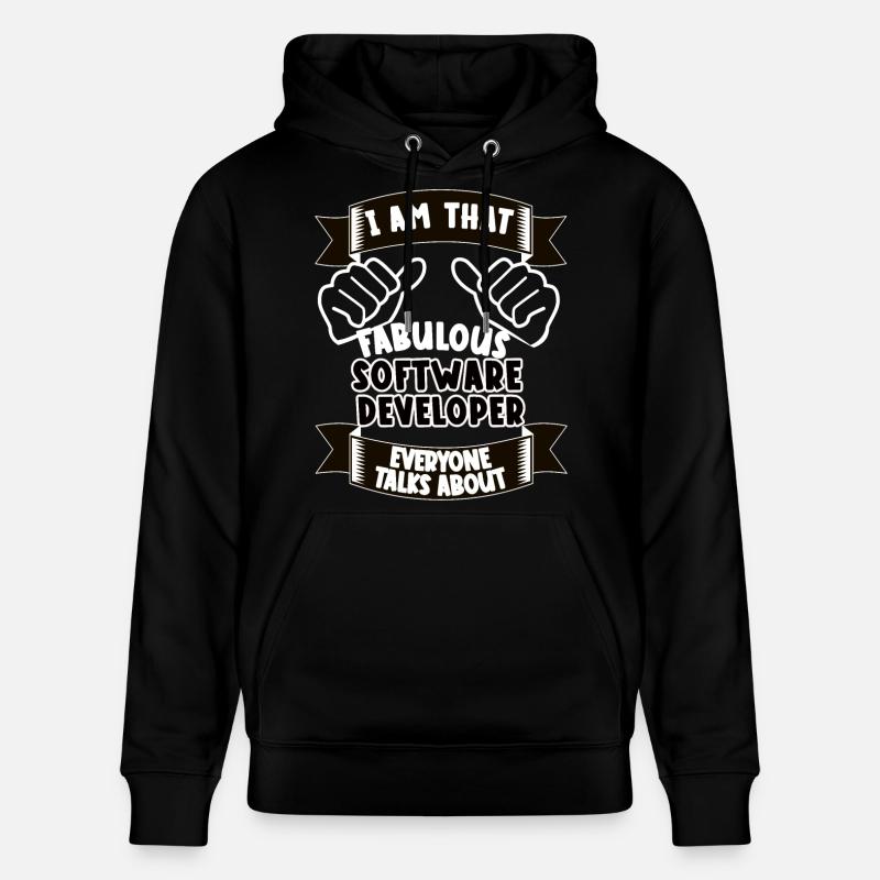 Softwareentwickler Lustiger Spruch Geschenk - Stanley/Stella Unisex Bio-Hoodie CRUISER  - Schwarz