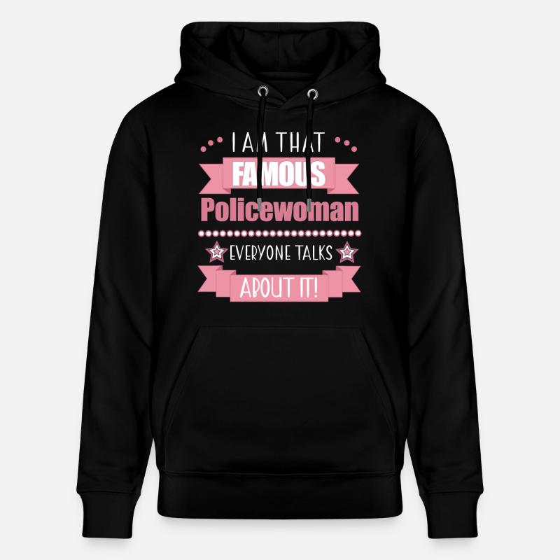 Policier Profession Dames Cadeau - Sweat à capuche bio CRUISER Stanley/Stella Unisexe - noir