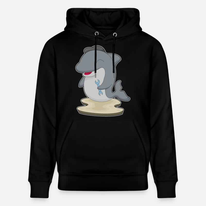 Clé artisanale dauphin - Sweat à capuche bio CRUISER Stanley/Stella Unisexe - noir