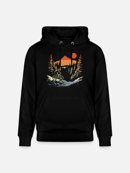 Mountain biking vintage style - Stanley/Stella CRUISER Unisex Organic Hoodie - black