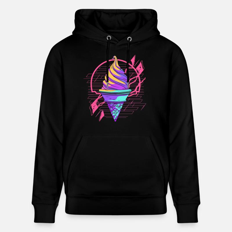 Eiswaffel Synthwave - Stanley/Stella Unisex Bio-Hoodie CRUISER  - Schwarz