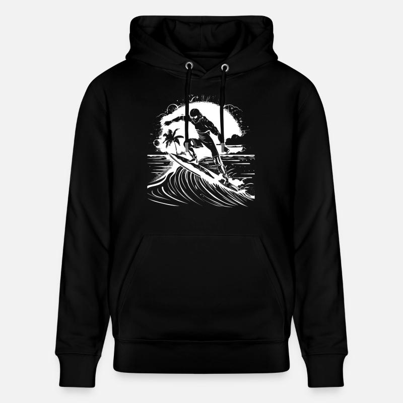 Graphisme Surfer - Sweat à capuche bio CRUISER Stanley/Stella Unisexe - noir