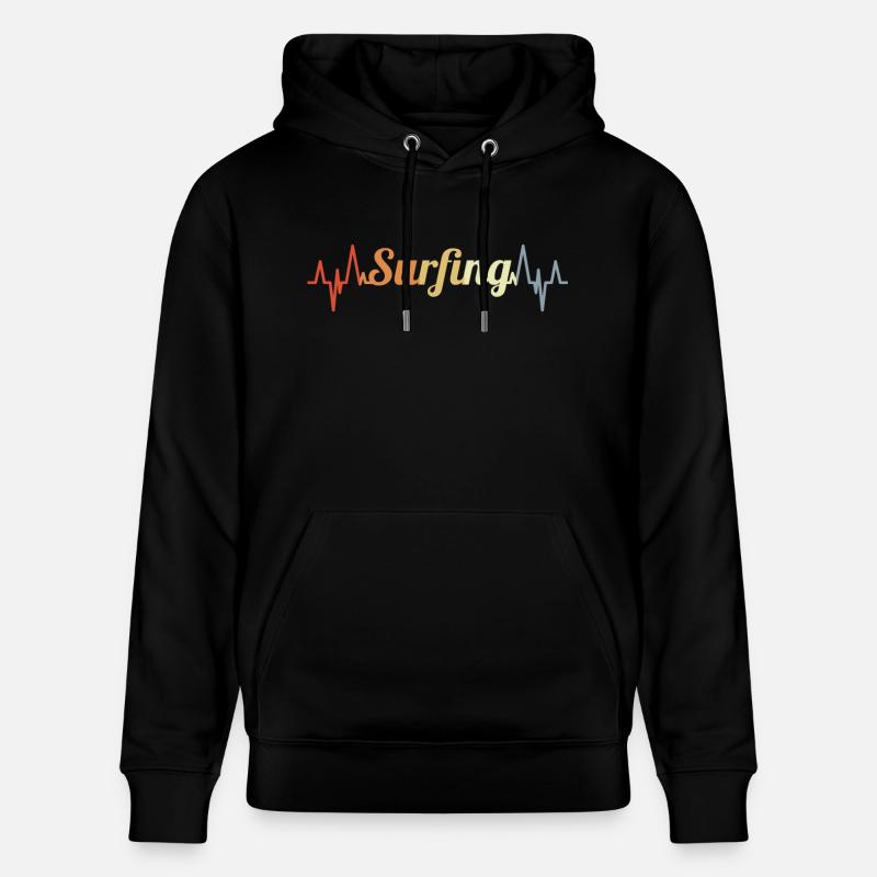 Surfen Kardiogramm - Stanley/Stella Unisex Bio-Hoodie CRUISER  - Schwarz