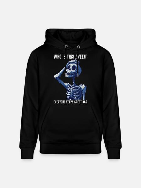 Halloween Funny Skeleton Meme Spooky Gift - Stanley/Stella CRUISER Unisex Organic Hoodie - black