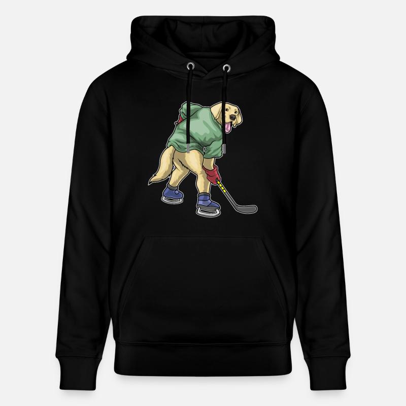 Labrador Eishockey Eishockeyschläger - Stanley/Stella Unisex Bio-Hoodie CRUISER  - Schwarz