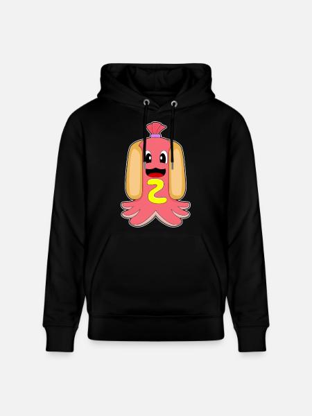 Octopus Hot Dog - Stanley/Stella CRUISER Unisex Organic Hoodie - black