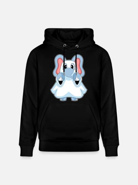 Elephant Halloween Ghost - Stanley/Stella CRUISER Unisex Organic Hoodie - black