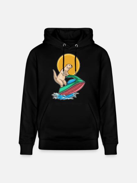 Otter Ocean Jet Ski Summer - Stanley/Stella CRUISER Unisex Organic Hoodie - black