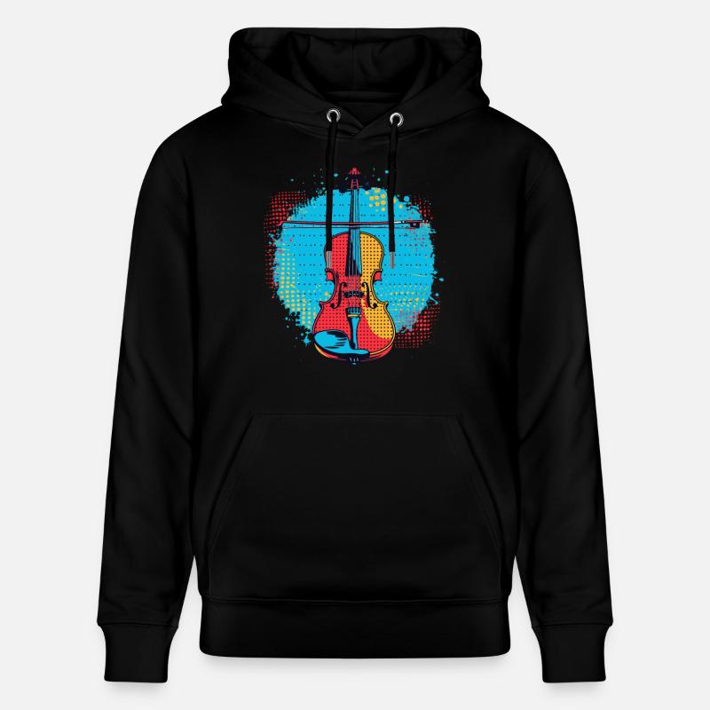 Dessin de violon - Sweat à capuche bio CRUISER Stanley/Stella Unisexe - noir