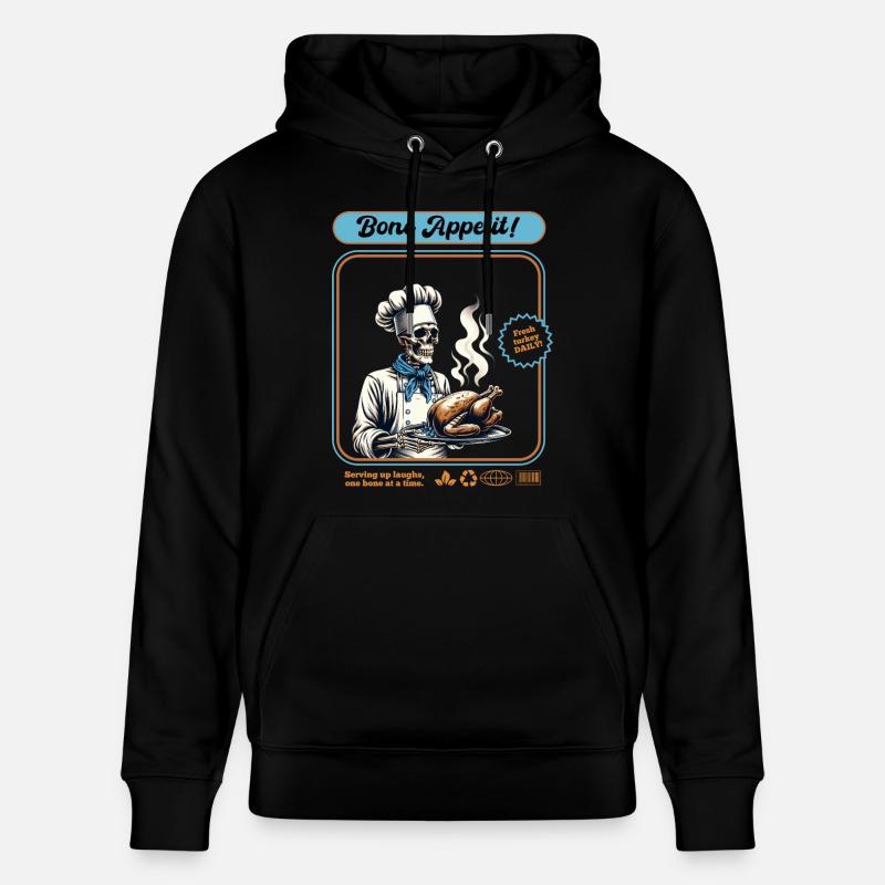 Cuisinier de dinde squelette - Sweat à capuche bio CRUISER Stanley/Stella Unisexe - noir