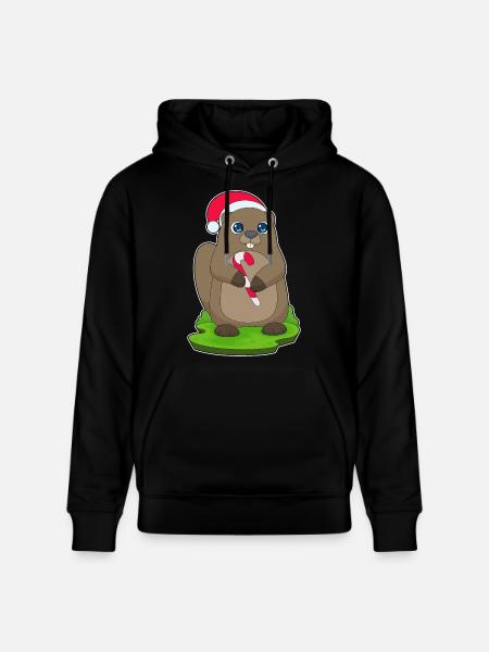 Canne de Noël Castor - Sweat à capuche bio CRUISER Stanley/Stella Unisexe - noir