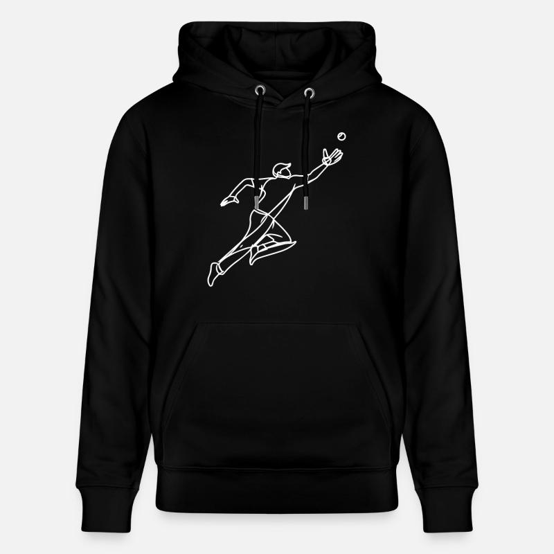 Dessin d’un receveur de cricket - Sweat à capuche bio CRUISER Stanley/Stella Unisexe - noir