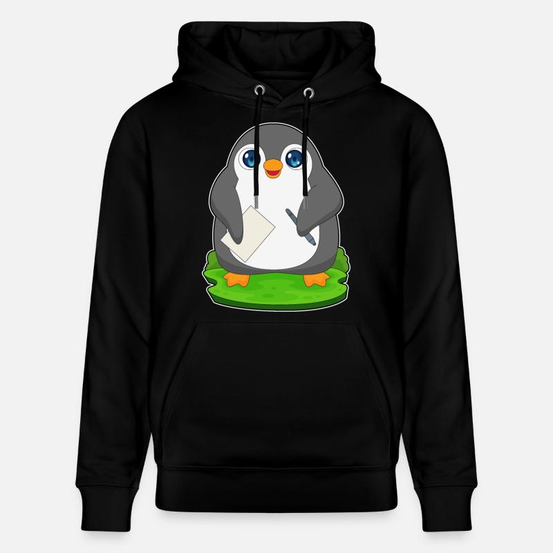 Papier stylo pingouin - Sweat à capuche bio CRUISER Stanley/Stella Unisexe - noir