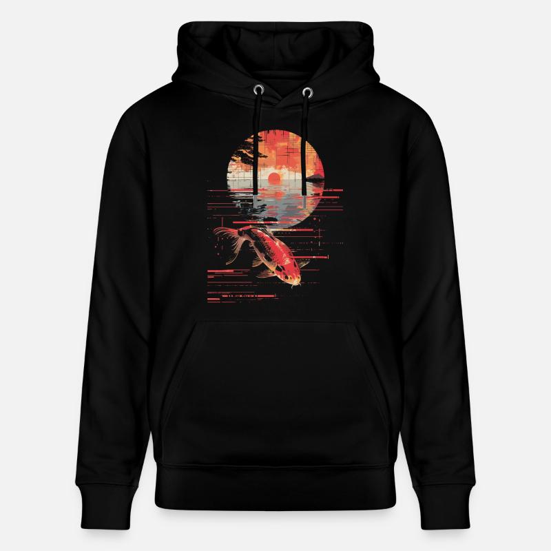 Pêche Synthwave - Sweat à capuche bio CRUISER Stanley/Stella Unisexe - noir