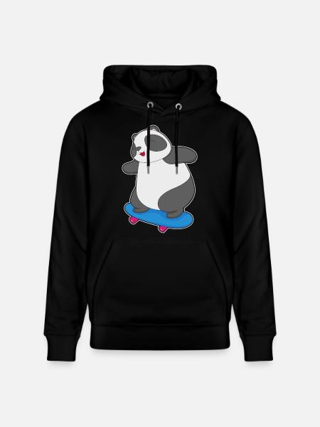 Panda Skater Skateboard - Stanley/Stella CRUISER Unisex Organic Hoodie - black