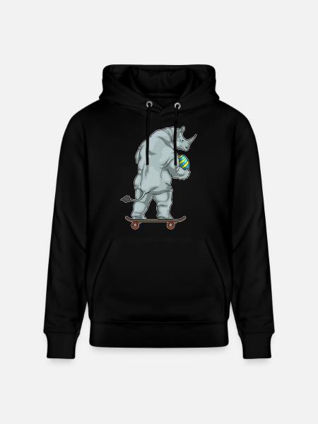 Rhino Easter Skateboard - Stanley/Stella CRUISER Unisex Organic Hoodie - black