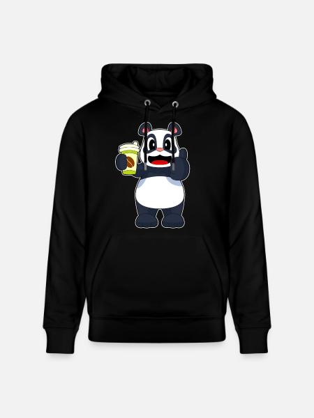 Panda Coffee to go Mug - Stanley/Stella CRUISER Unisex Organic Hoodie - black