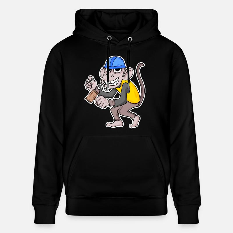 Singe de chantier drôle d’artisan - Sweat à capuche bio CRUISER Stanley/Stella Unisexe - noir