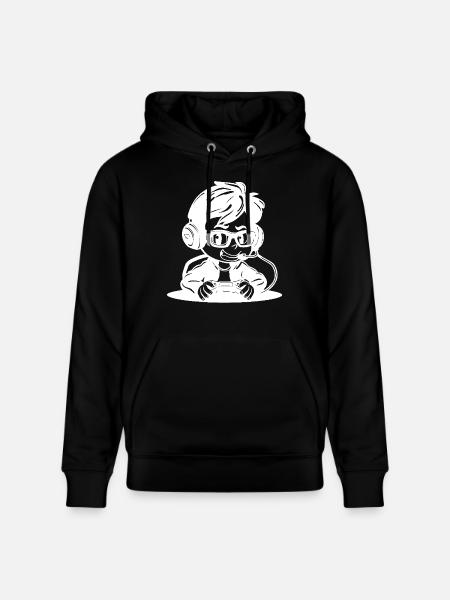 Video Game Lover Sketch - Stanley/Stella CRUISER Unisex Organic Hoodie - black