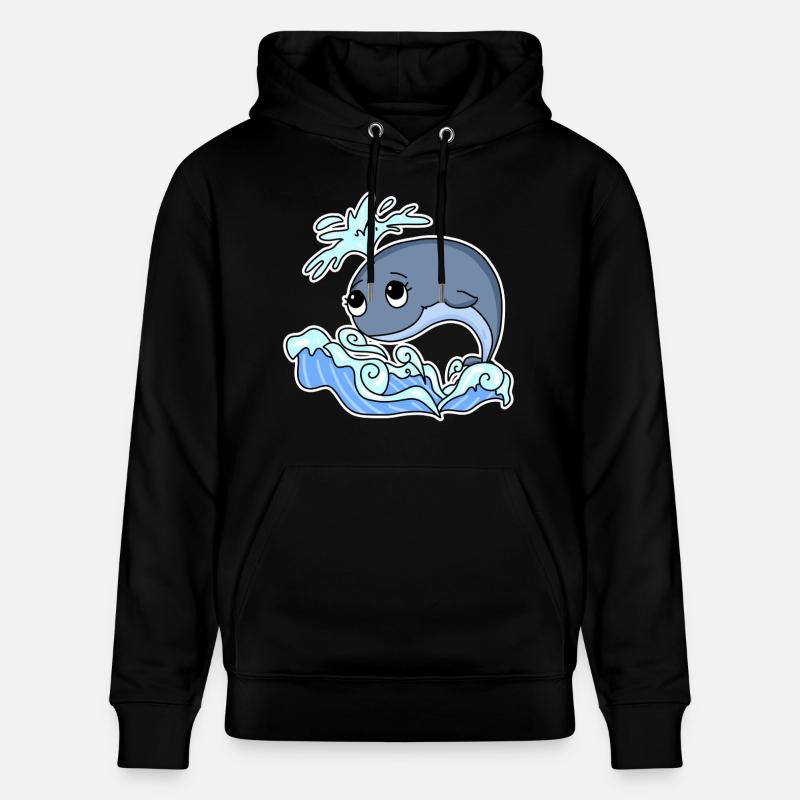Baleine Animal Océan Graphique - Sweat à capuche bio CRUISER Stanley/Stella Unisexe - noir