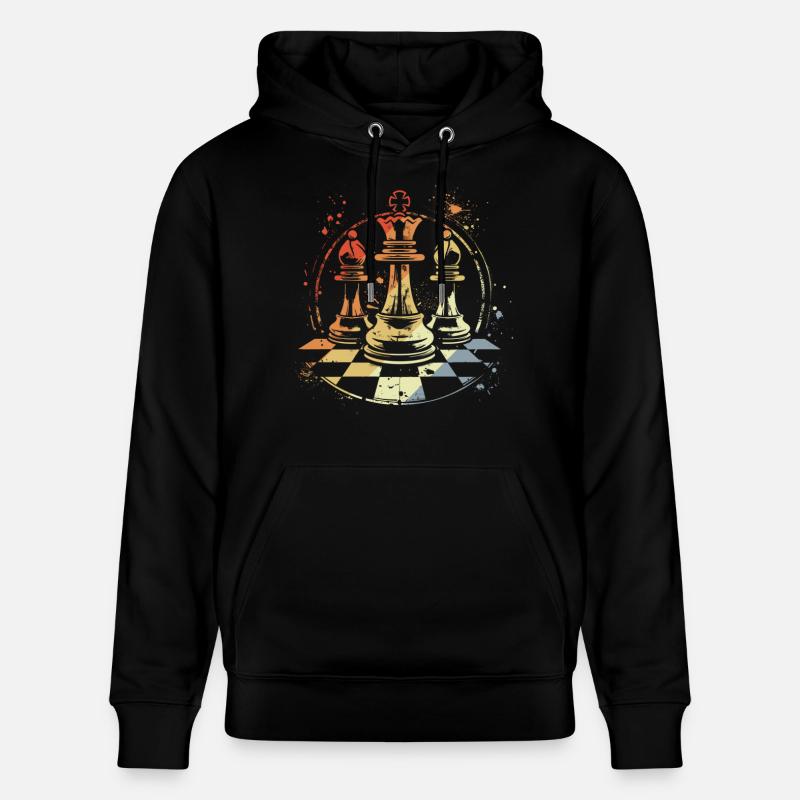 Pièces d’échecs rétro - Sweat à capuche bio CRUISER Stanley/Stella Unisexe - noir