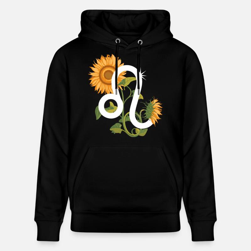 Löwe Sternzeichen - Sonnenblume Astrologie Geschenk - Stanley/Stella Unisex Bio-Hoodie CRUISER  - Schwarz