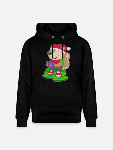 Squirrel Christmas Roller Skates - Stanley/Stella CRUISER Unisex Organic Hoodie - black
