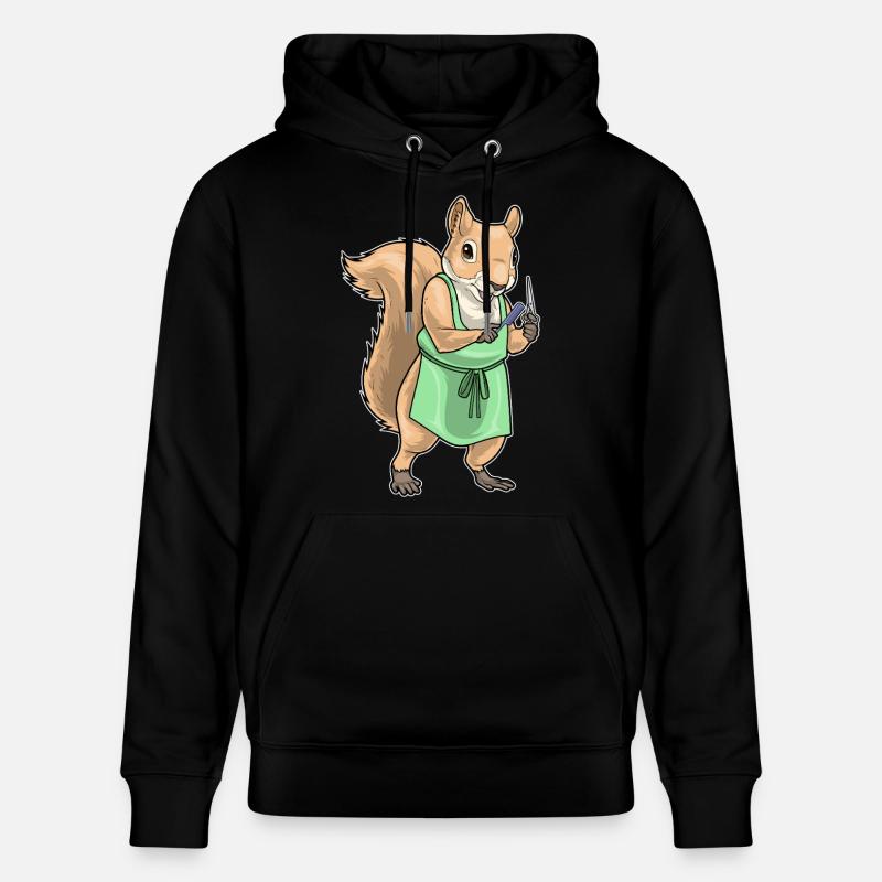 Écureuil Coiffeur Ciseaux Peigne - Sweat à capuche bio CRUISER Stanley/Stella Unisexe - noir