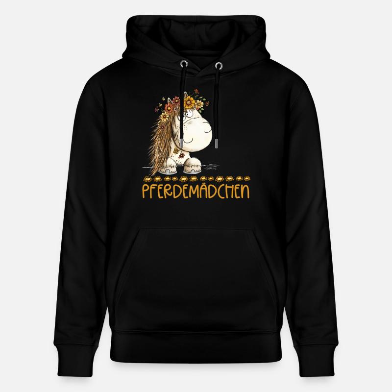 Pferdemädchen Spruch Mit Süßem Pferd - Stanley/Stella Unisex Bio-Hoodie CRUISER  - Schwarz