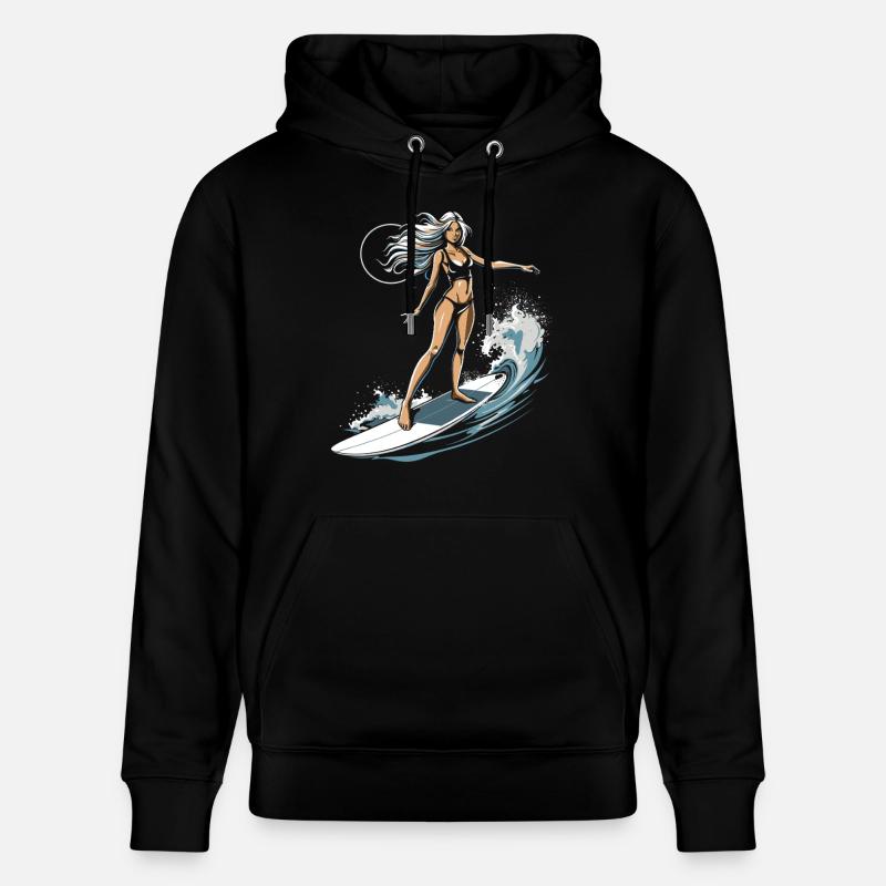 Graphique de surfeuse - Sweat à capuche bio CRUISER Stanley/Stella Unisexe - noir