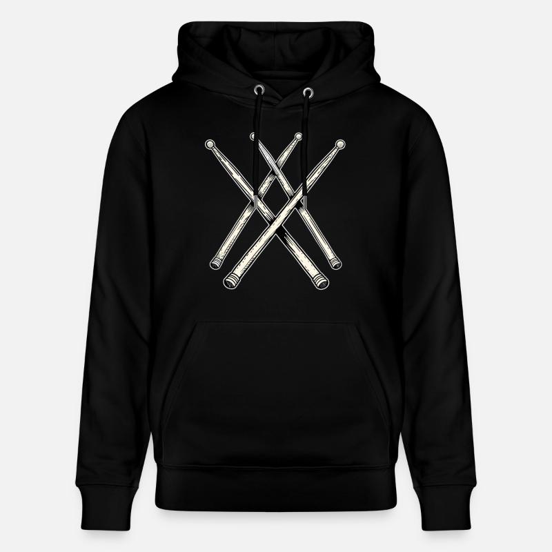 Dessin au trait des baguettes - Sweat à capuche bio CRUISER Stanley/Stella Unisexe - noir