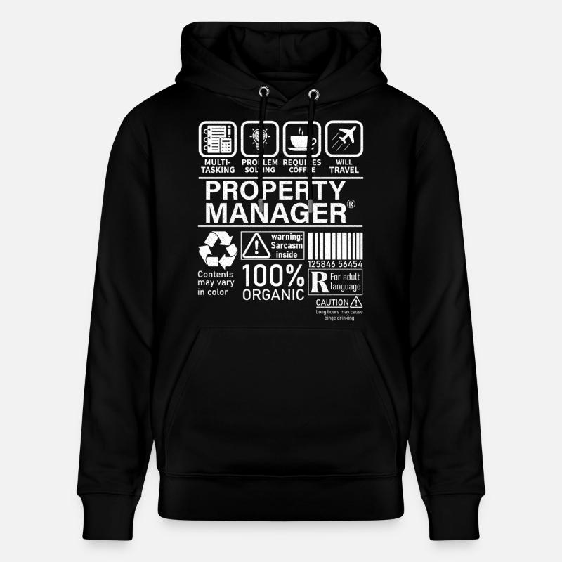 Property Manager Multi Tasking Problem Solving - Stanley/Stella CRUISER Unisex Organic Hoodie - black
