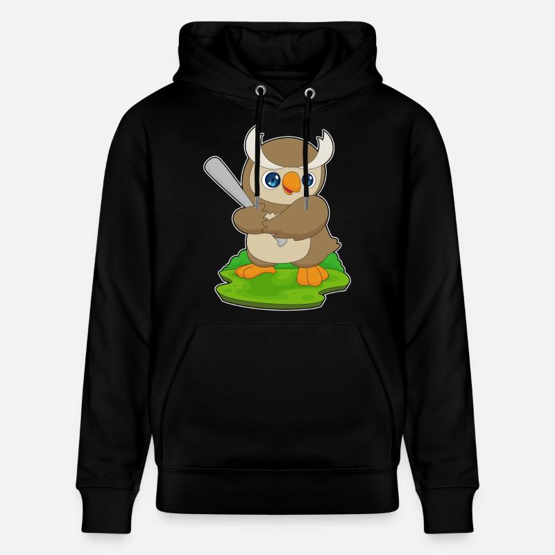 Eule Baseball Baseballschläger - Stanley/Stella Unisex Bio-Hoodie CRUISER  - Schwarz