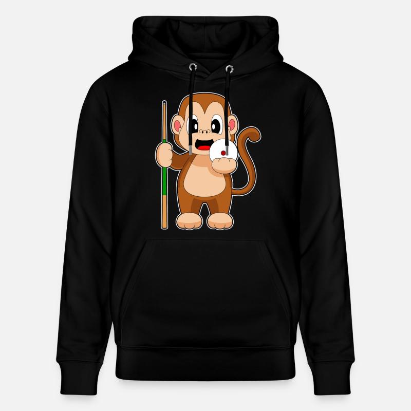 Queue de billard Monkey - Sweat à capuche bio CRUISER Stanley/Stella Unisexe - noir