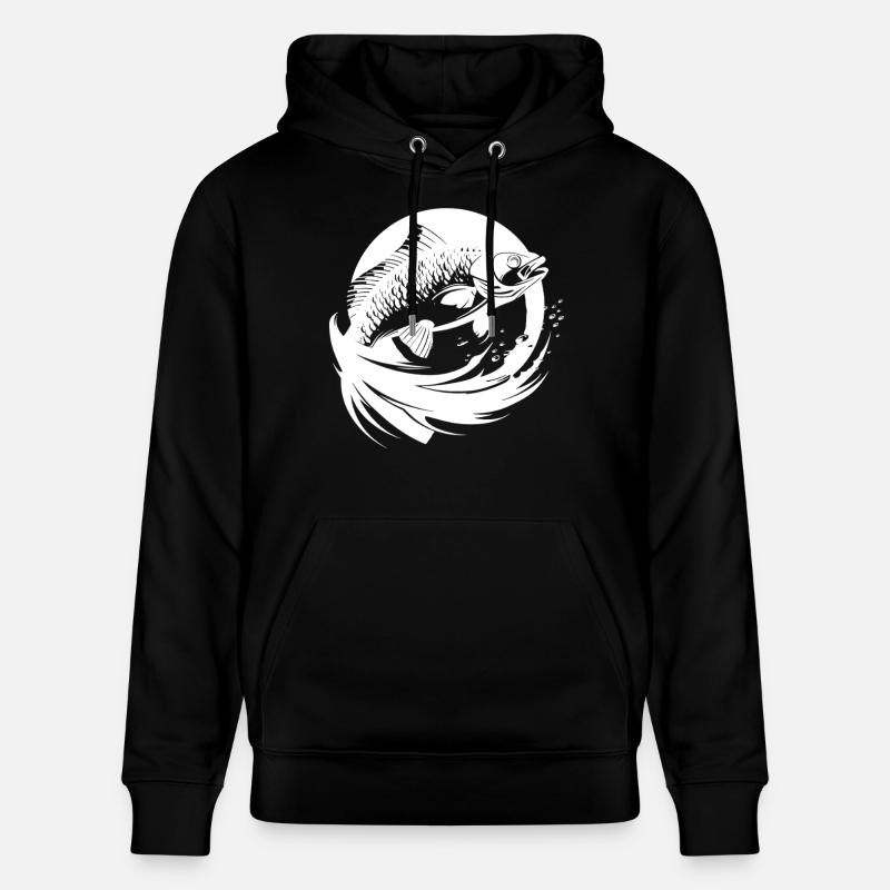 Dessin de poisson - Sweat à capuche bio CRUISER Stanley/Stella Unisexe - noir