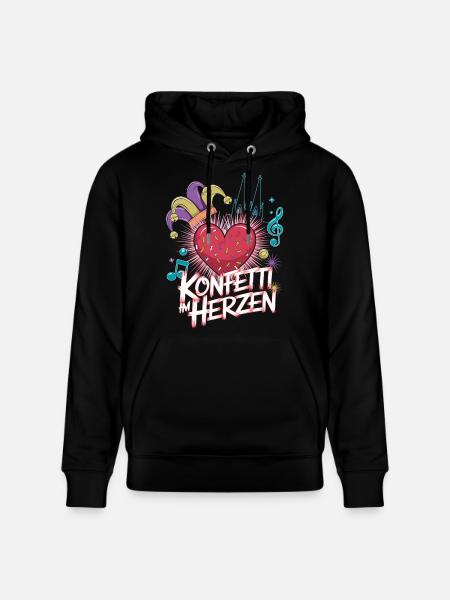 Köln konfetti i hjärtat karneval hjärta Köln - Ekologisk luvtröja CRUISER unisex från Stanley/Stella - svart
